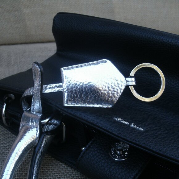 Black Nine West Tote Purse Faux Leather - Picture 14 of 16